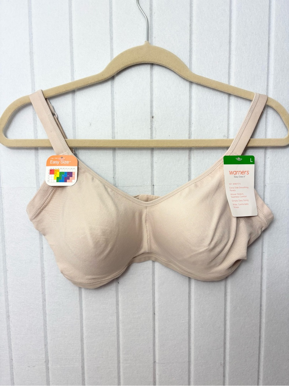 Warner's Nude Easy Does It wireless lightly lined  Smoothing Bra  size L